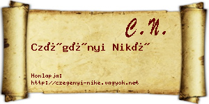 Czégényi Niké névjegykártya